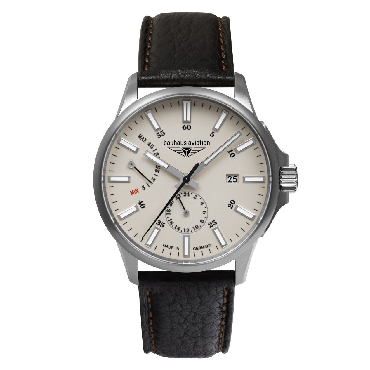 Uhrenarmband BAUHAUS "Aviation Titanium" 2860-5, braun dunkel 22 mm Uhrenarmband BAUHAUS "Aviation Titanium" 2860-5, braun dunkel 22 mm