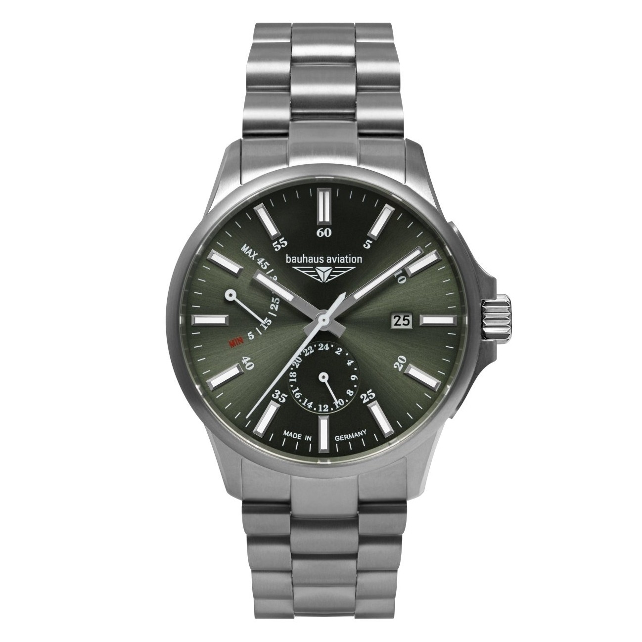 Uhrenarmband BAUHAUS "Aviation Titanium" 2860M-4, silber 22 mm Uhrenarmband BAUHAUS "Aviation Titanium" 2860M-4, silber 22 mm
