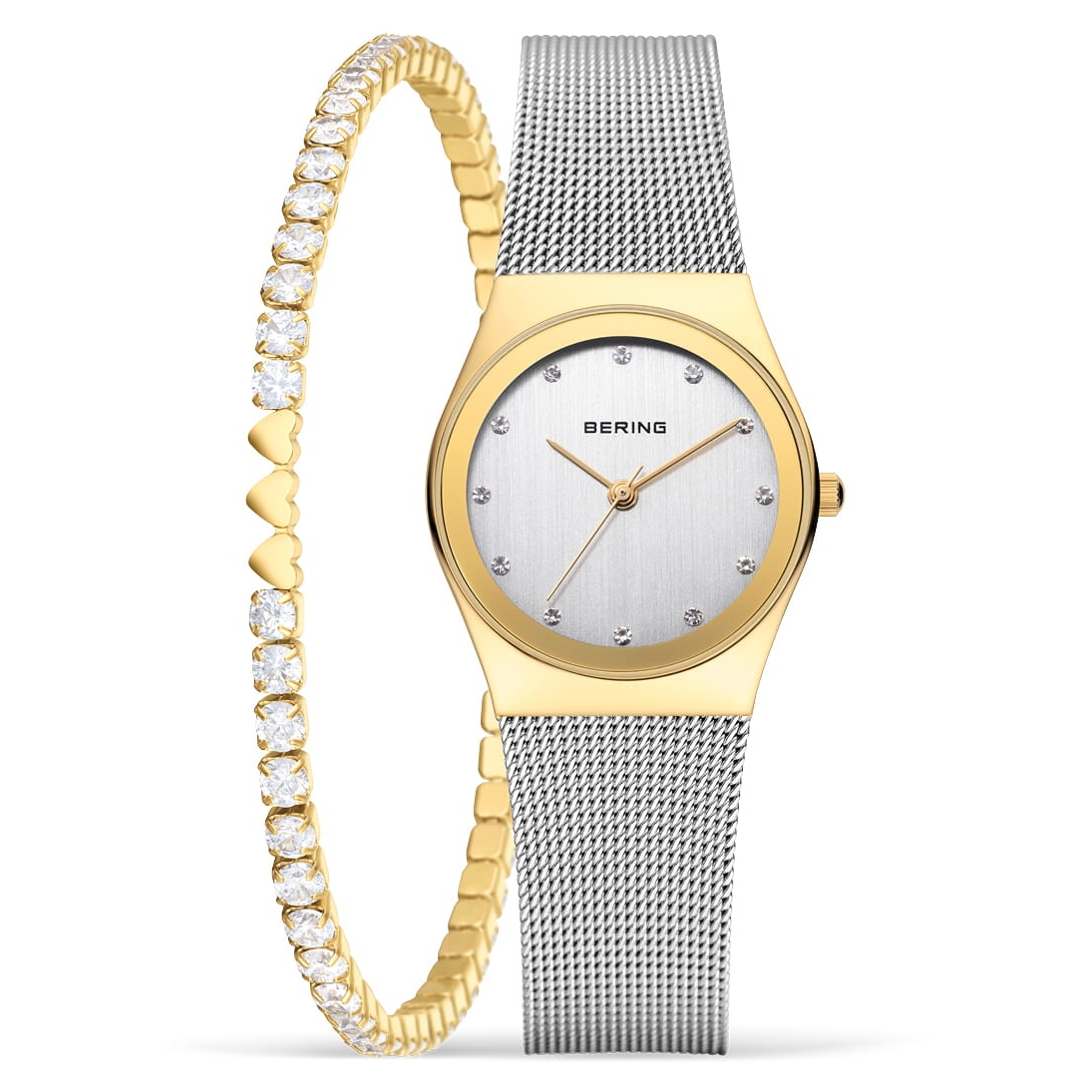 BERING Damenuhr "Classic" 12927-001-GWP, Set silber/gelbgold