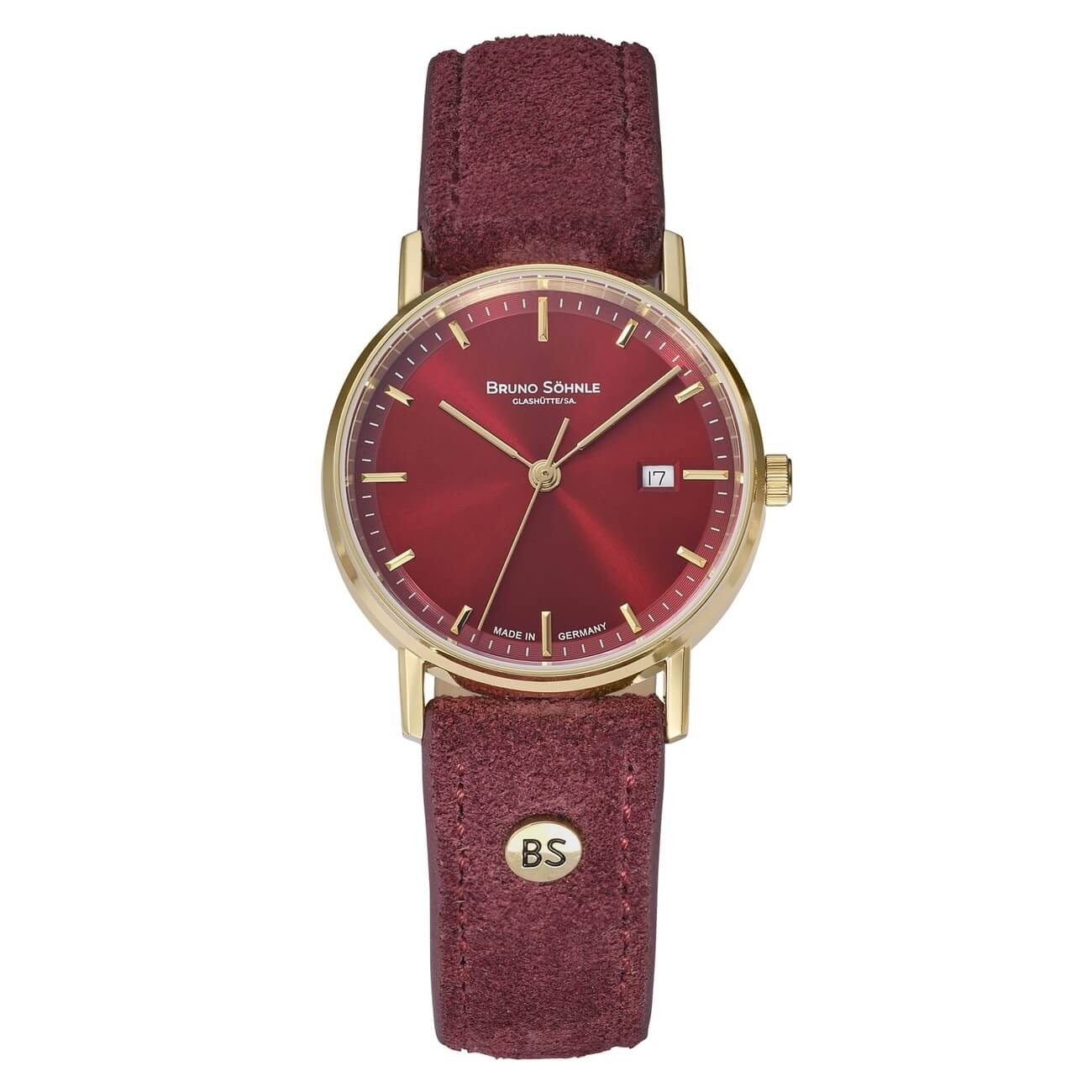 Uhrenarmband BRUNO SÖHNLE "Rondo Small" 17-33106-541, bordeaux 16 mm Uhrenarmband BRUNO SÖHNLE "Rondo Small" 17-33106-541, bordeaux 16 mm