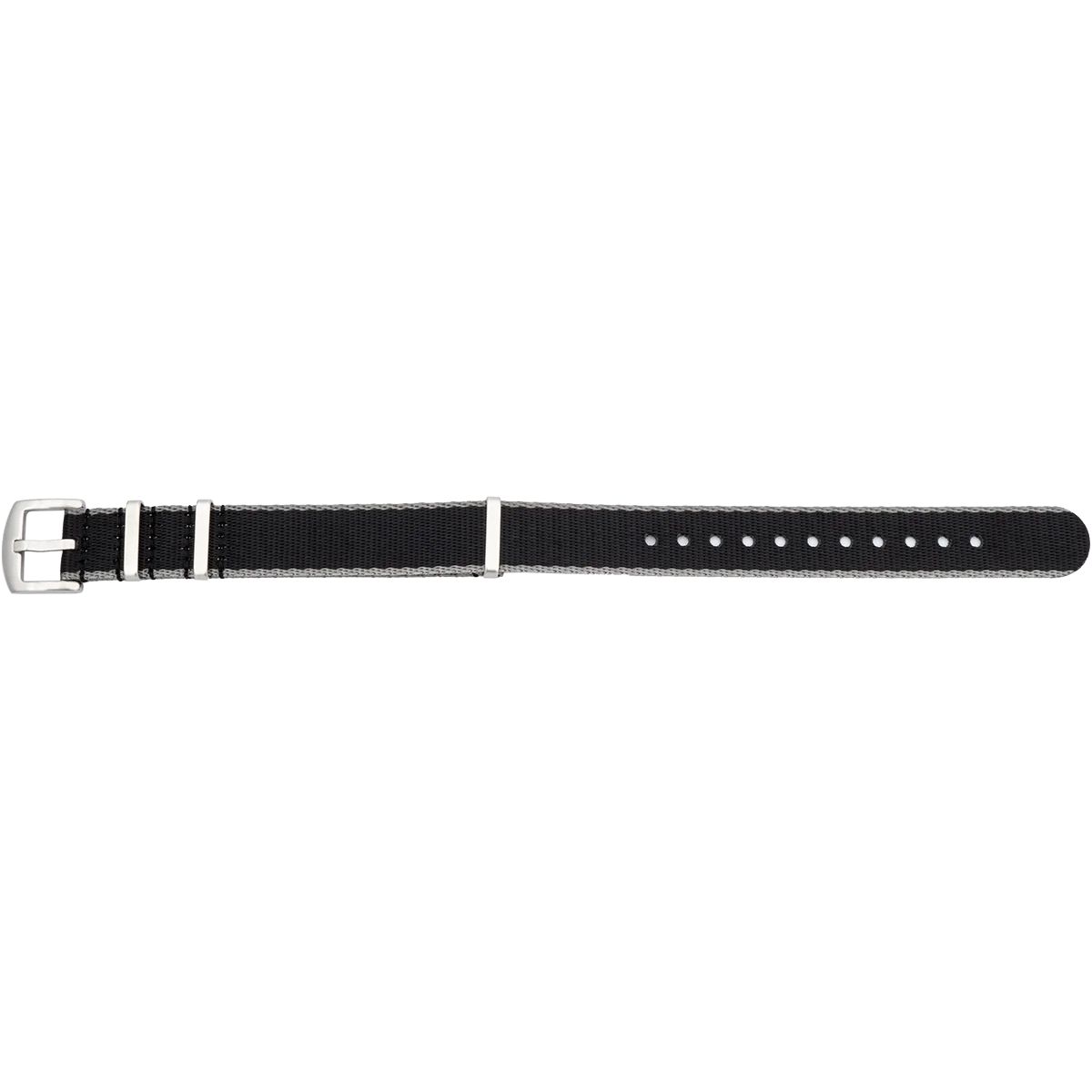 Nylonarmband NATO, schwarz / grau, 709