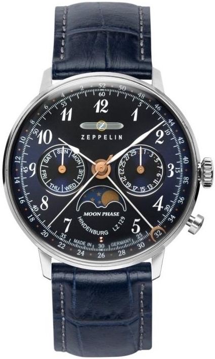 ZEPPELIN Uhrenarmband "LZ 129 Hindenburg Mondphase", 7037-3, blau 18 mm ZEPPELIN Uhrenarmband "LZ 129 Hindenburg Mondphase", 7037-3, blau 18 mm