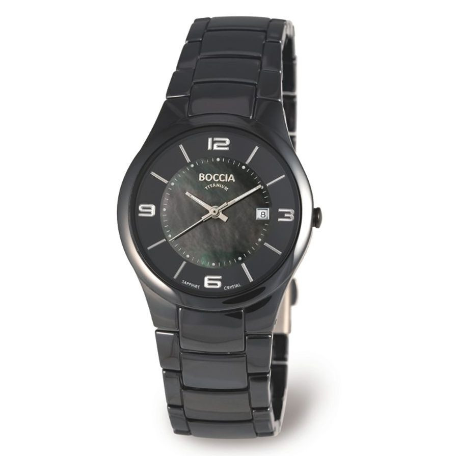 Uhrenarmband BOCCIA 3196-03, schwarz Keramik Uhrenarmband BOCCIA 3196-03, schwarz Keramik