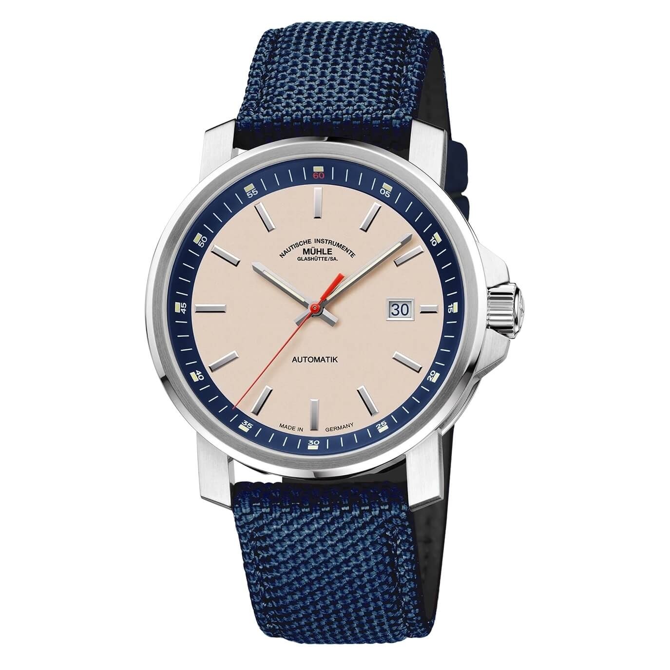 Uhrenarmband MÜHLE GLASHÜTTE "29er Big", M1-25-36-CB-1, blau 22 mm Uhrenarmband MÜHLE GLASHÜTTE "29er Big", M1-25-36-CB-1, blau 22 mm