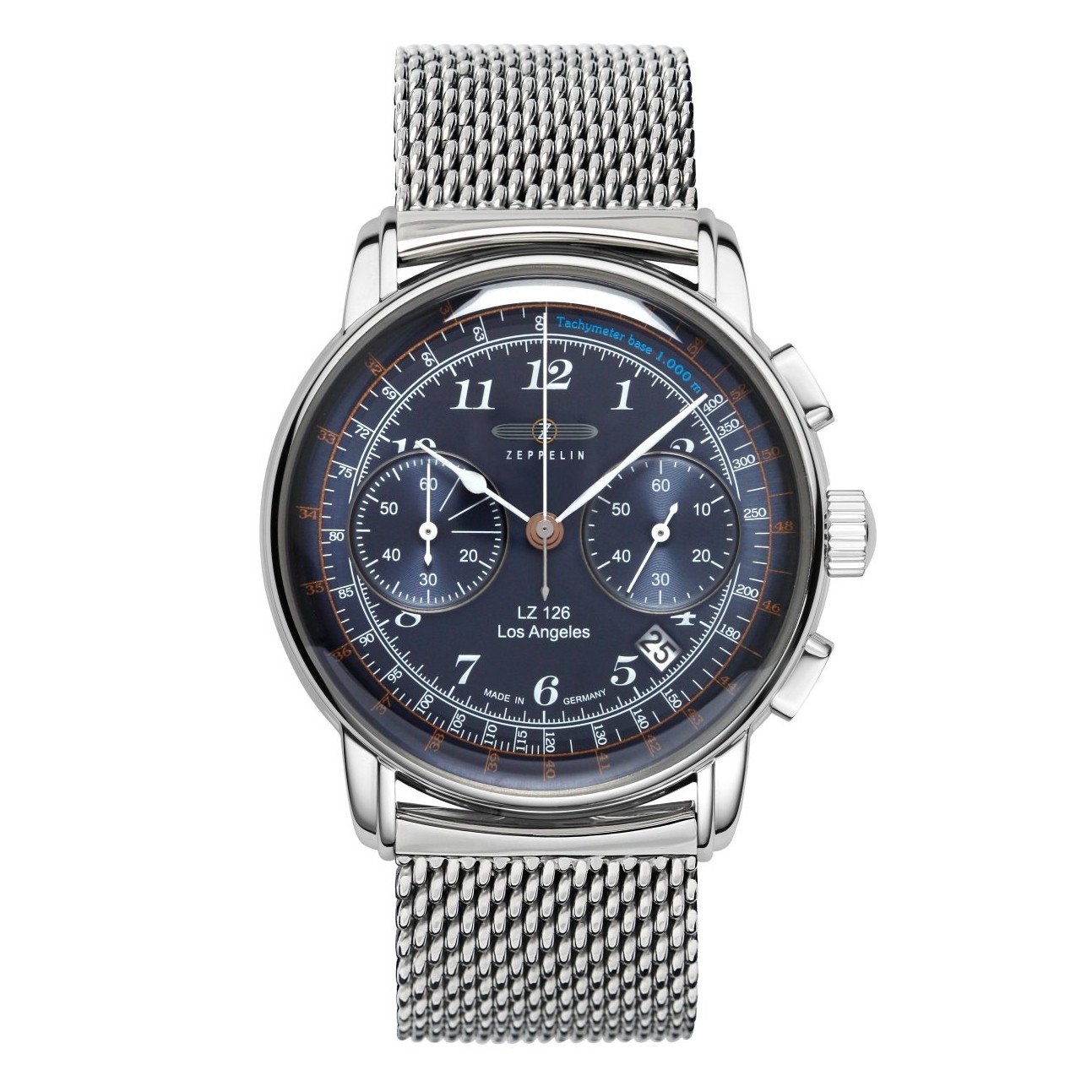 ZEPPELIN Uhrenarmband "LZ 126 Los Angeles", 7614M-3, silber 22 mm ZEPPELIN Uhrenarmband "LZ 126 Los Angeles", 7614M-3, silber 22 mm