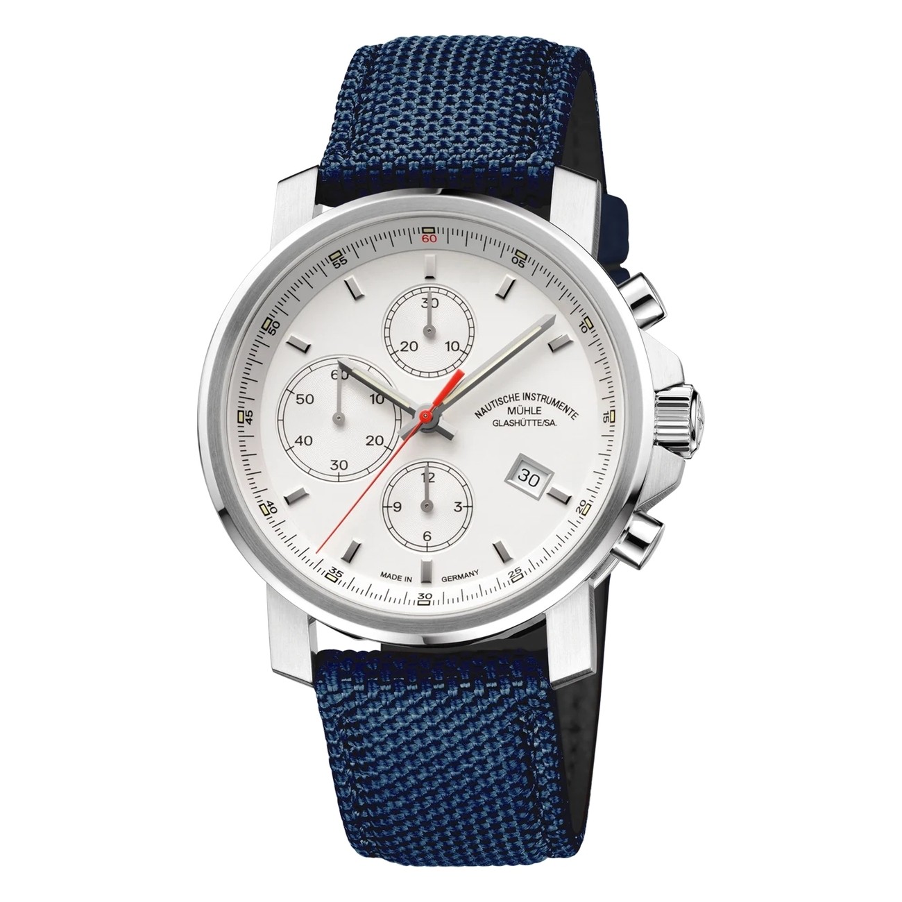 Uhrenarmband MÜHLE GLASHÜTTE "29er Chrono", M1-25-41-CB-1, blau 22 mm Uhrenarmband MÜHLE GLASHÜTTE "29er Chrono", M1-25-41-CB-1, blau 22 mm