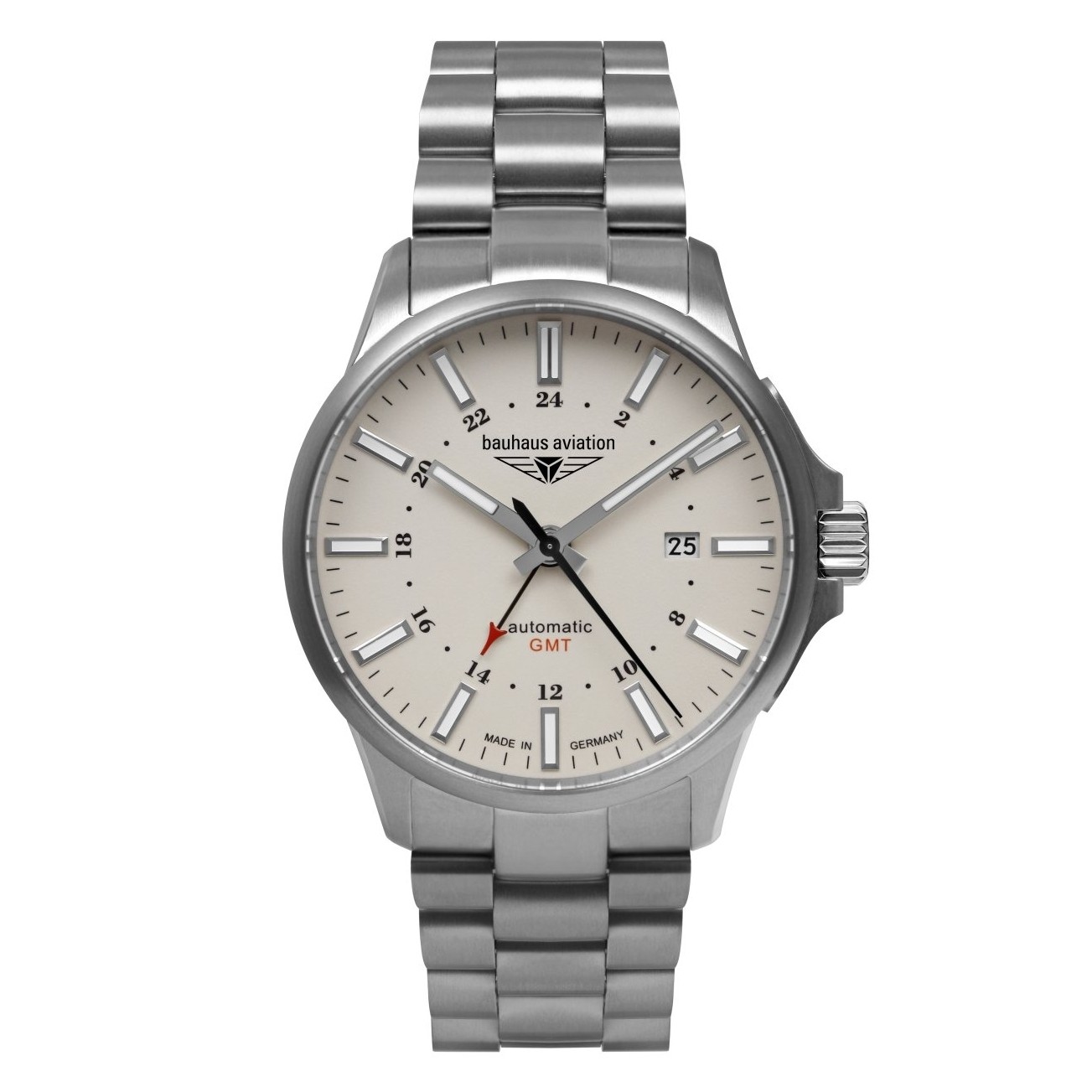 Uhrenarmband BAUHAUS "Aviation Titanium" 2868M-5, silber 22 mm Uhrenarmband BAUHAUS "Aviation Titanium" 2868M-5, silber 22 mm