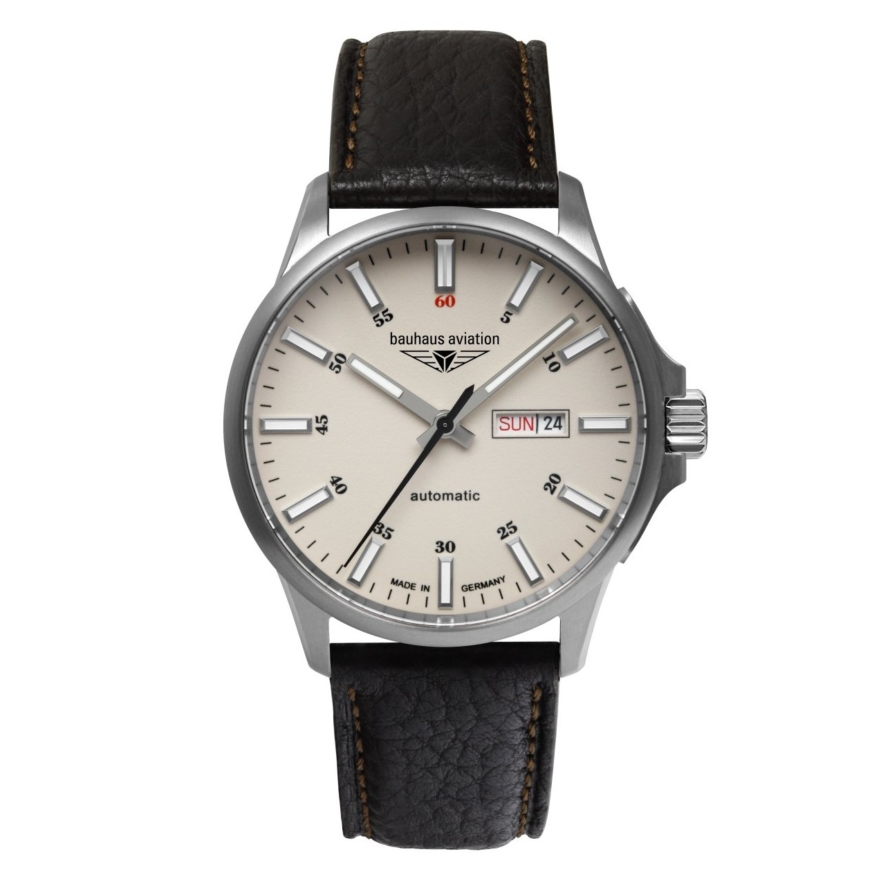 Uhrenarmband BAUHAUS "Aviation Titanium" 2866-5, braun dunkel 22 mm Uhrenarmband BAUHAUS "Aviation Titanium" 2866-5, braun dunkel 22 mm