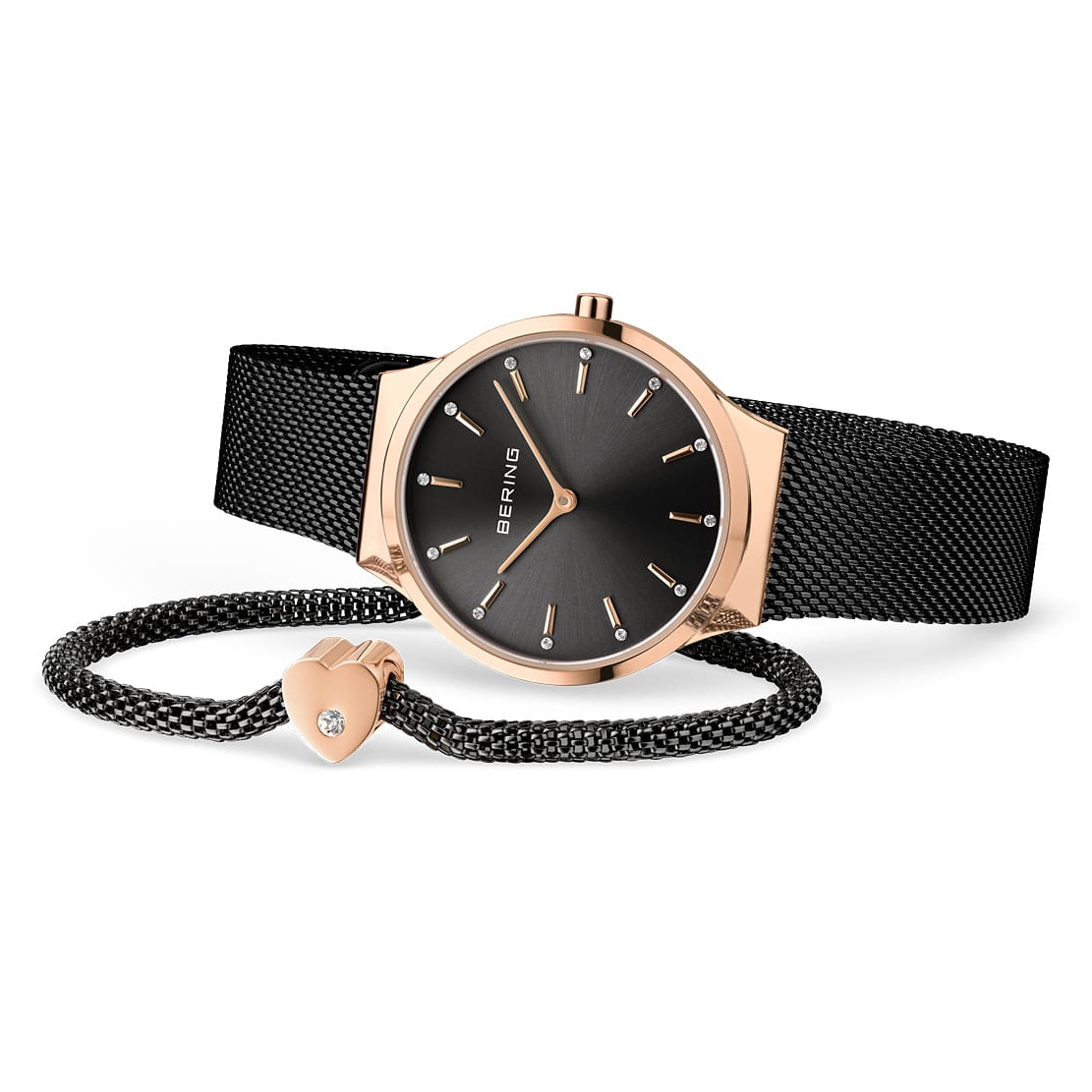 BERING Damenuhr "Classic" 12131-169-GWP, Set schwarz/rosegold BERING Damenuhr "Classic" 12131-169-GWP, Set schwarz/rosegold