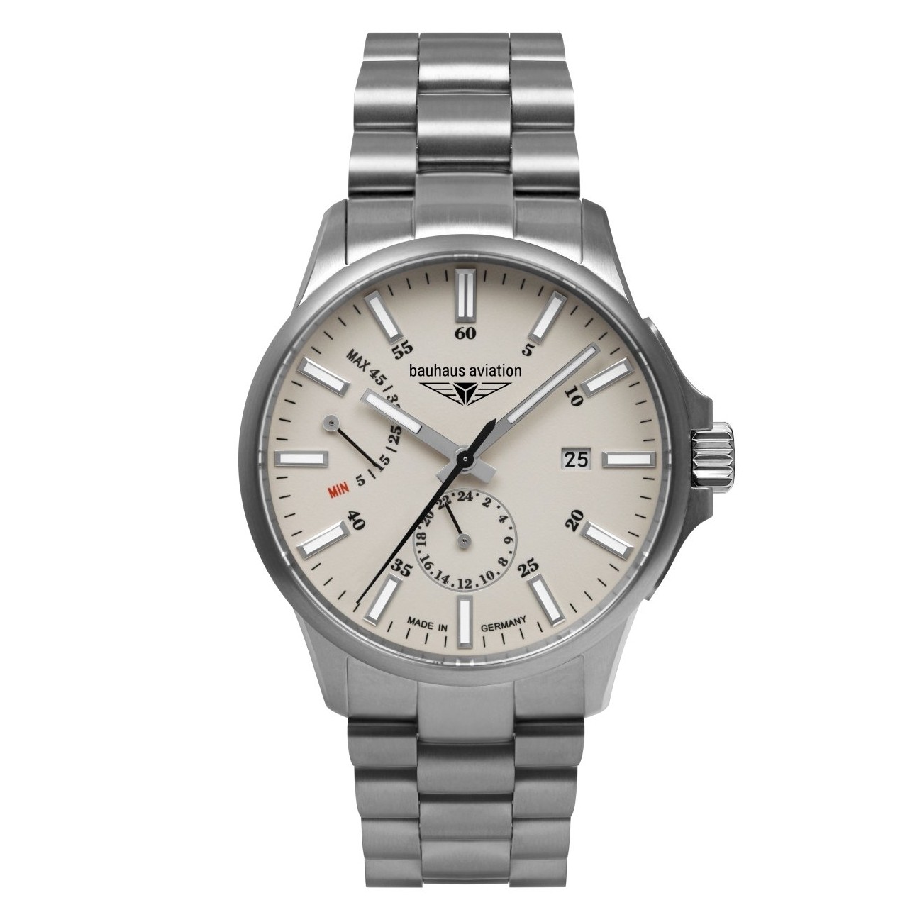 Uhrenarmband BAUHAUS "Aviation Titanium" 2860M-5, silber 22 mm Uhrenarmband BAUHAUS "Aviation Titanium" 2860M-5, silber 22 mm